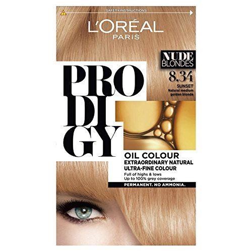 L Oreal Prodigy 8 34 Sunset Natural Medium Golden Blonde Hair Dye